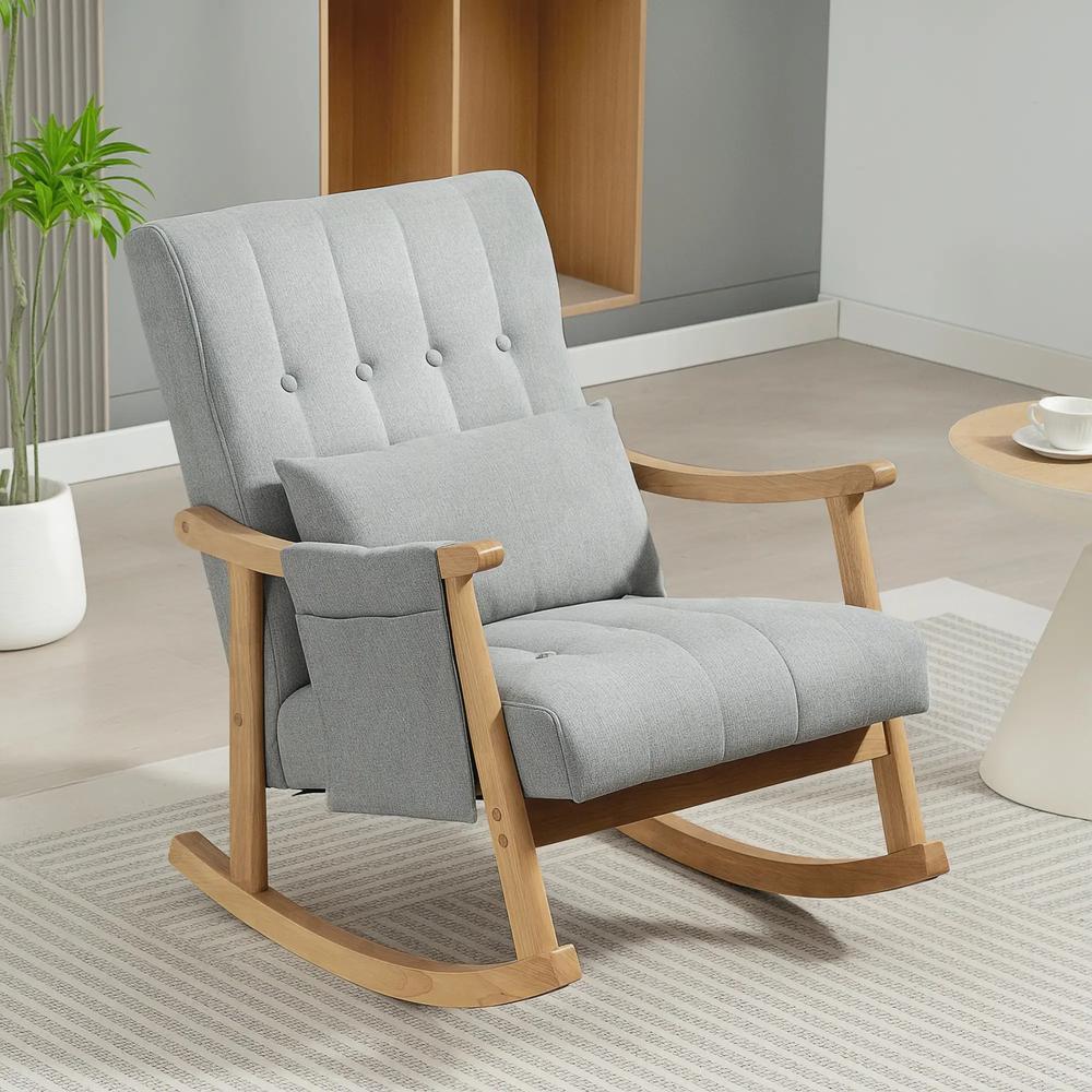 HOMCOM Wood Frame Rocking Accent Chair Additional View 13