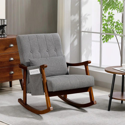 HOMCOM Wood Frame Rocking Accent Chair Additional View 2