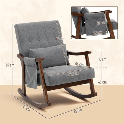 HOMCOM Wood Frame Rocking Accent Chair Additional View 3