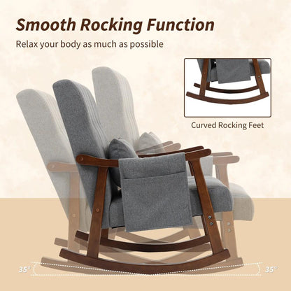 HOMCOM Wood Frame Rocking Accent Chair Additional View 4