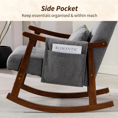 HOMCOM Wood Frame Rocking Accent Chair Additional View 6