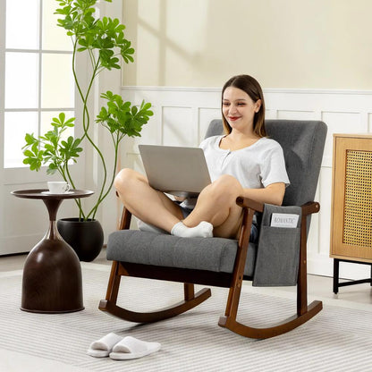HOMCOM Wood Frame Rocking Accent Chair Additional View 8