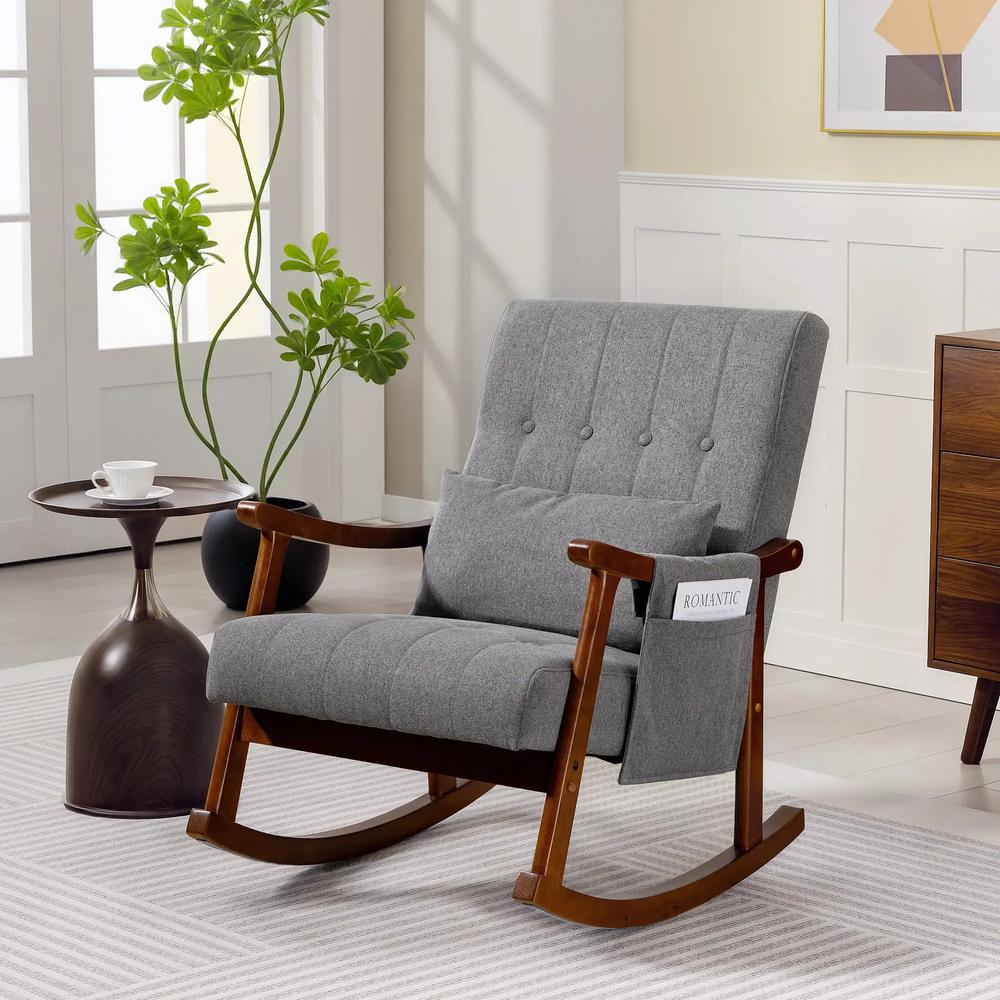 HOMCOM Wood Frame Rocking Accent Chair Additional View 10