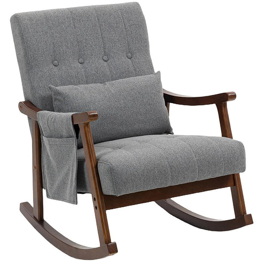 HOMCOM Wood Frame Rocking Accent Chair