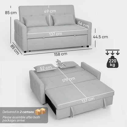 HOMCOM Three-Way Two-Seater Sofa Bed Additional View 18