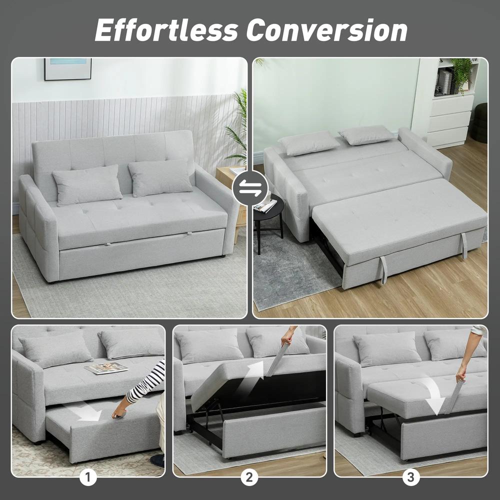 HOMCOM Three-Way Two-Seater Sofa Bed Additional View 19