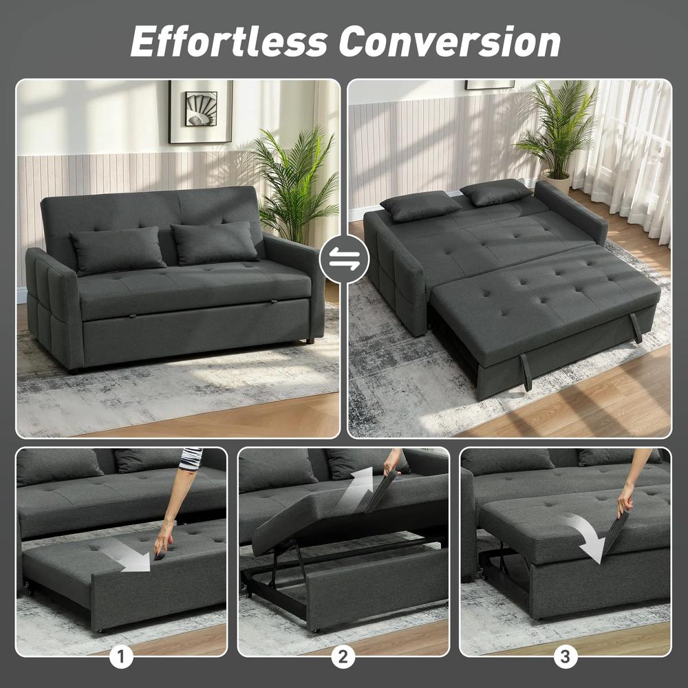 HOMCOM Three-Way Two-Seater Sofa Bed Additional View 4