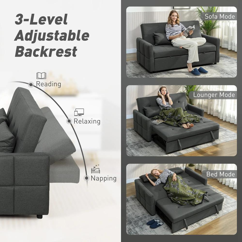 HOMCOM Three-Way Two-Seater Sofa Bed Additional View 5