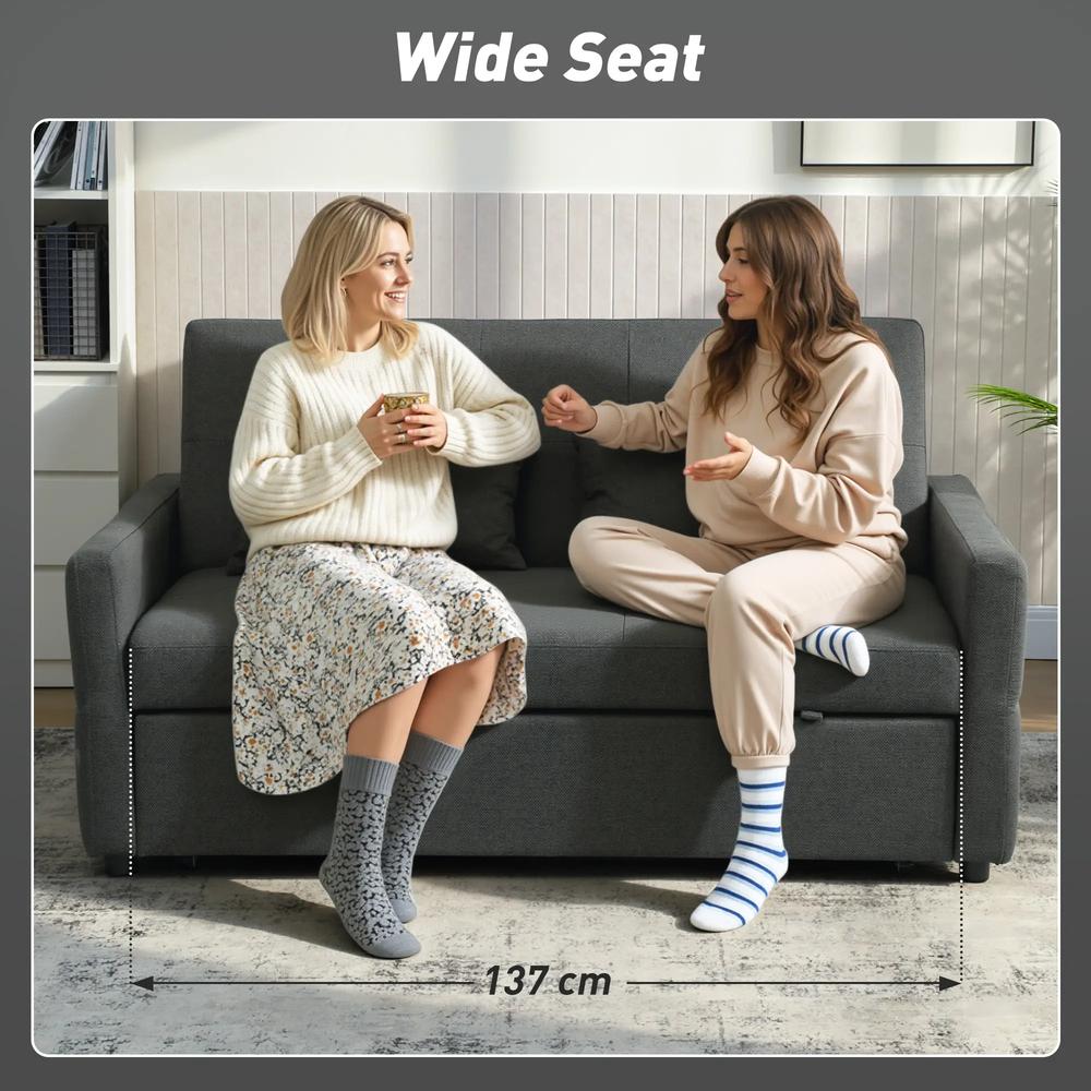 HOMCOM Three-Way Two-Seater Sofa Bed Additional View 7
