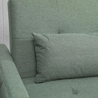 HOMCOM Three-Way 2 Seater Sofa Bed with Three-position back and Two Soft Pillows - Green Additional View 11