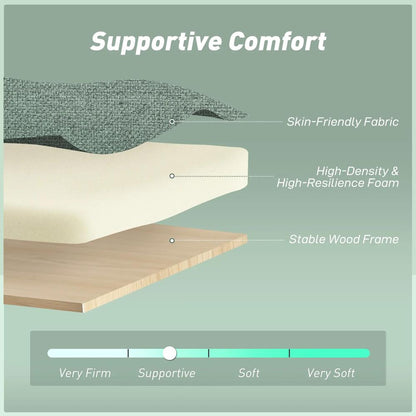HOMCOM Three-Way 2 Seater Sofa Bed with Three-position back and Two Soft Pillows - Green Additional View 7