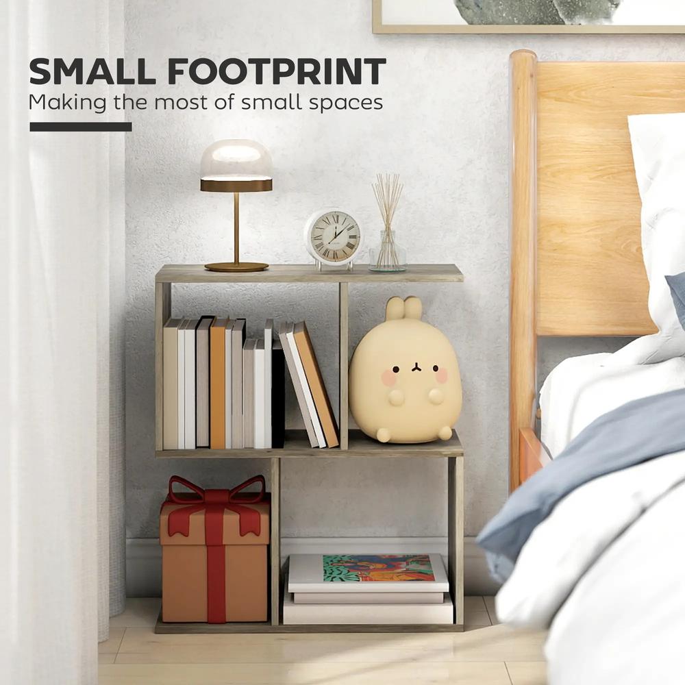 HOMCOM Side Table, Narrow End Table with Storage Shelves, S-Shaped, 3-Tier, 50W x 19.5D x 58H cm Additional View 15