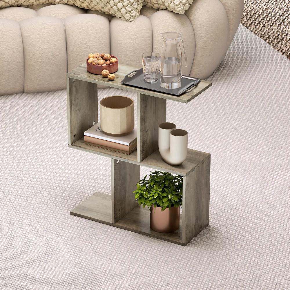 HOMCOM Side Table, Narrow End Table with Storage Shelves, S-Shaped, 3-Tier, 50W x 19.5D x 58H cm Additional View 18