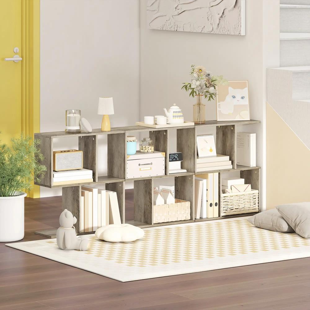HOMCOM Side Table, Narrow End Table with Storage Shelves, S-Shaped, 3-Tier, 50W x 19.5D x 58H cm Additional View 19