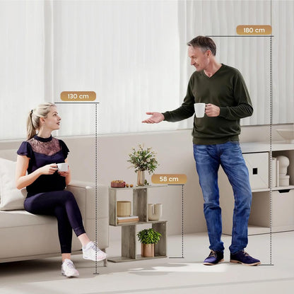HOMCOM Side Table, Narrow End Table with Storage Shelves, S-Shaped, 3-Tier, 50W x 19.5D x 58H cm Additional View 20