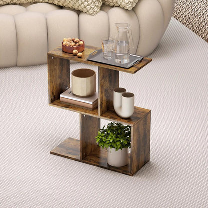 HOMCOM Side Table, Narrow End Table with Storage Shelves, S-Shaped, 3-Tier, 50W x 19.5D x 58H cm Additional View 29