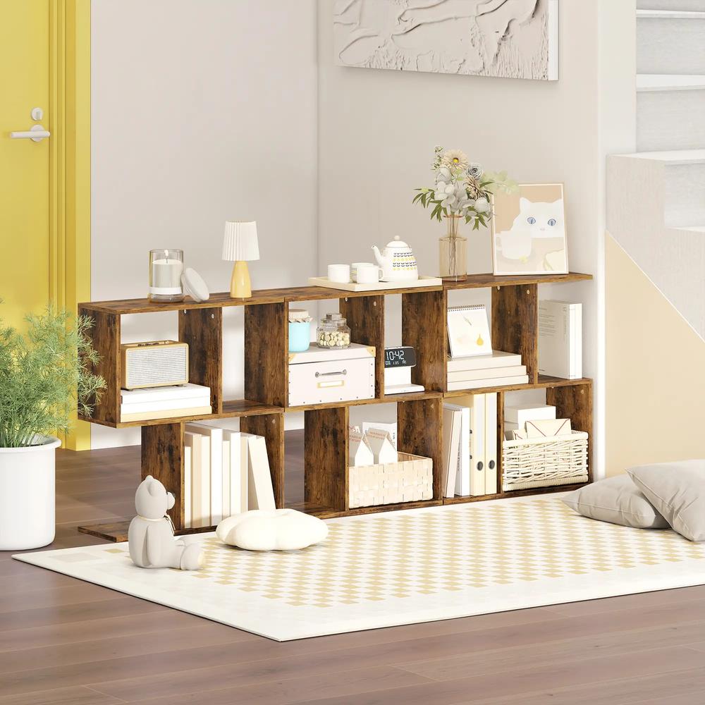 HOMCOM Side Table, Narrow End Table with Storage Shelves, S-Shaped, 3-Tier, 50W x 19.5D x 58H cm Additional View 30