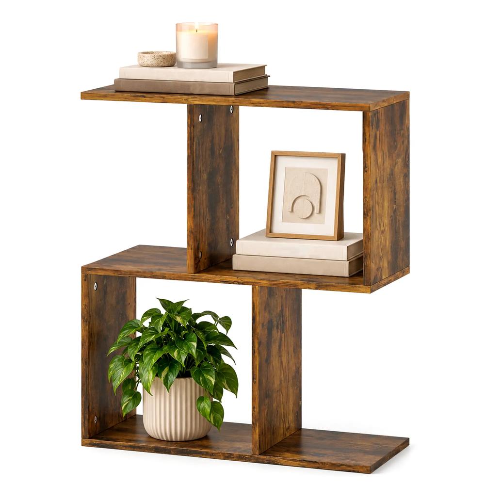 HOMCOM Side Table, Narrow End Table with Storage Shelves, S-Shaped, 3-Tier, 50W x 19.5D x 58H cm Additional View 33