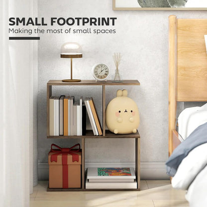 HOMCOM Side Table, Narrow End Table with Storage Shelves, S-Shaped, 3-Tier, 50W x 19.5D x 58H cm Additional View 37