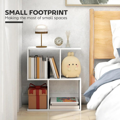 HOMCOM Side Table, Narrow End Table with Storage Shelves, S-Shaped, 3-Tier, 50W x 19.5D x 58H cm Additional View 4