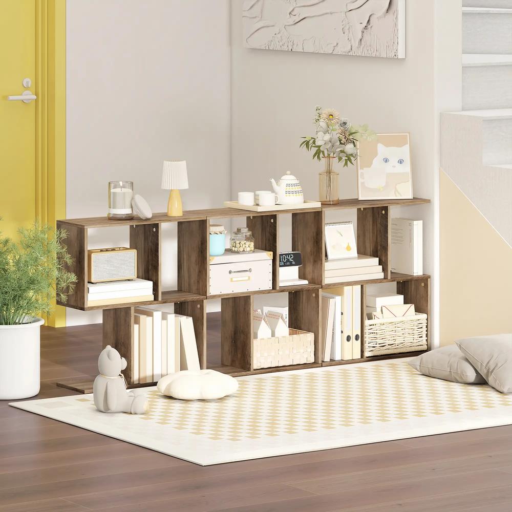 HOMCOM Side Table, Narrow End Table with Storage Shelves, S-Shaped, 3-Tier, 50W x 19.5D x 58H cm Additional View 41