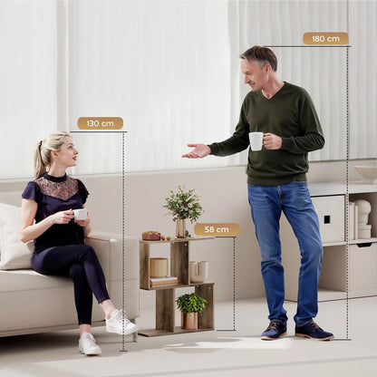 HOMCOM Side Table, Narrow End Table with Storage Shelves, S-Shaped, 3-Tier, 50W x 19.5D x 58H cm Additional View 42