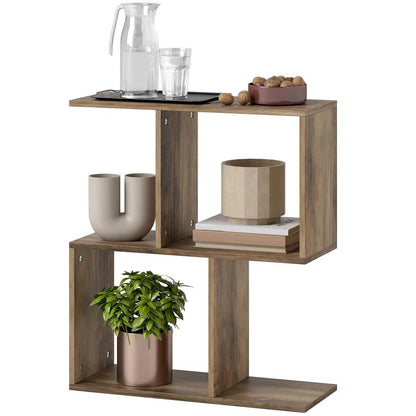 HOMCOM Side Table, Narrow End Table with Storage Shelves, S-Shaped, 3-Tier, 50W x 19.5D x 58H cm Additional View 44