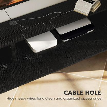 HOMCOM 180cm Floating TV Stand, Wall Mount TV Unit with Cable Management Hole, Fits up to 72" TV, Black Additional View 6