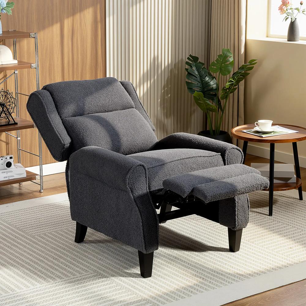 HOMCOM 132&deg; Recliner Armchair, with Extended Footrest - Dark Grey Additional View 14