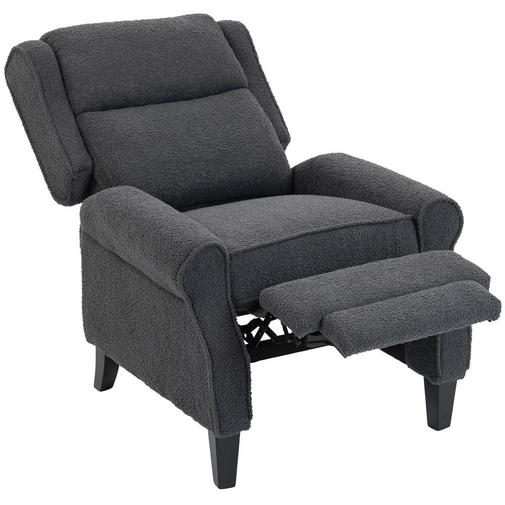 HOMCOM 132&deg; Recliner Armchair, with Extended Footrest - Dark Grey Additional View 15