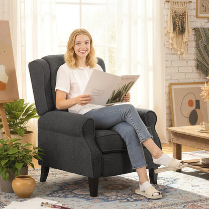 HOMCOM 132&deg; Recliner Armchair, with Extended Footrest - Dark Grey Additional View 2