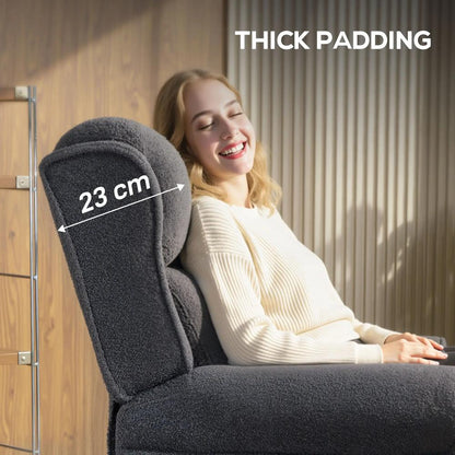 HOMCOM 132&deg; Recliner Armchair, with Extended Footrest - Dark Grey Additional View 6