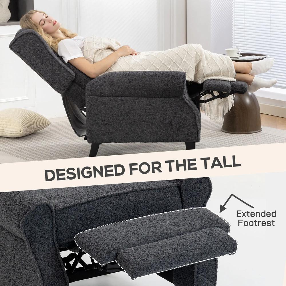 HOMCOM 132&deg; Recliner Armchair, with Extended Footrest - Dark Grey Additional View 7