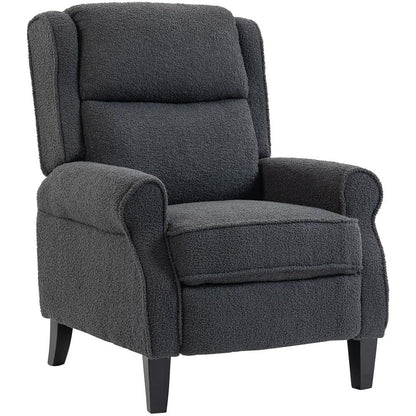 HOMCOM 132&deg; Recliner Armchair, with Extended Footrest - Dark Grey