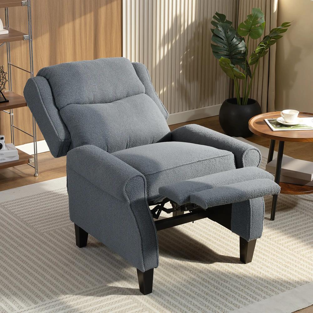 HOMCOM Recliner Armchair with Extended Leg Rest - Grey Additional View 19