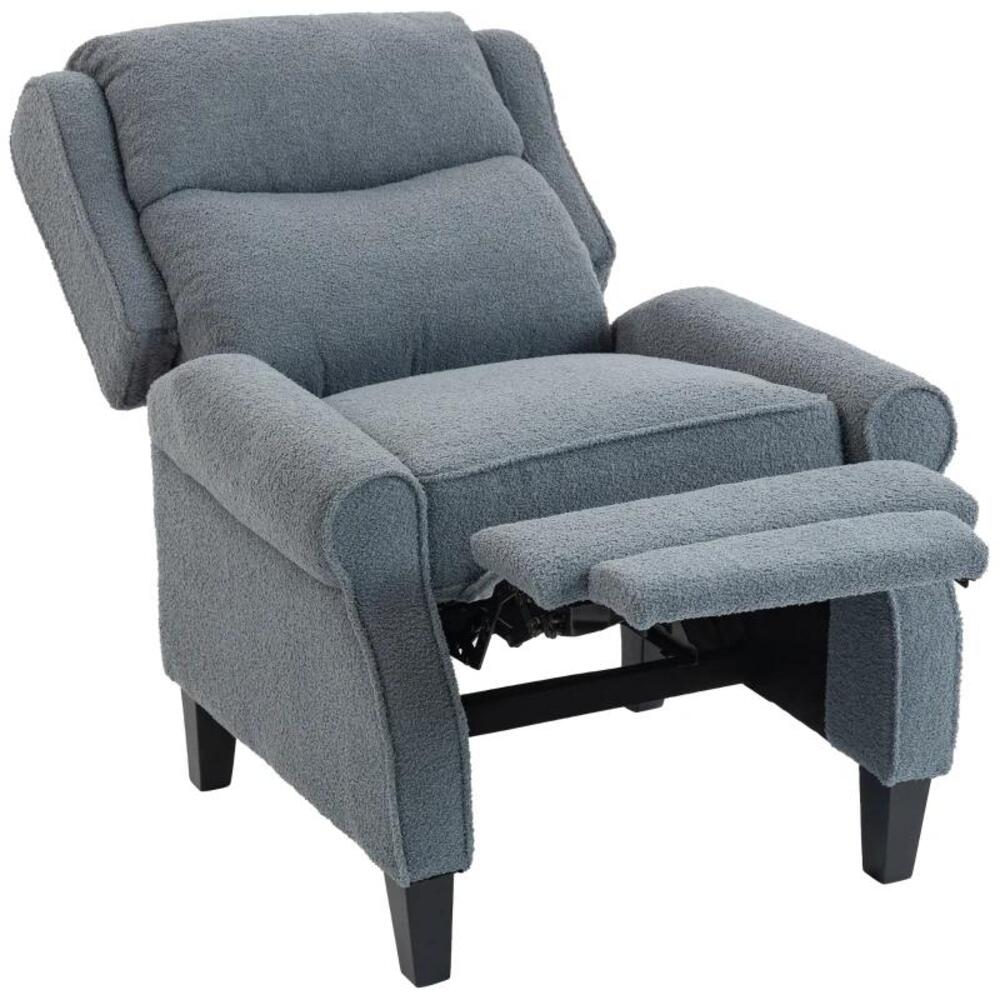 HOMCOM Recliner Armchair with Extended Leg Rest - Grey Additional View 20