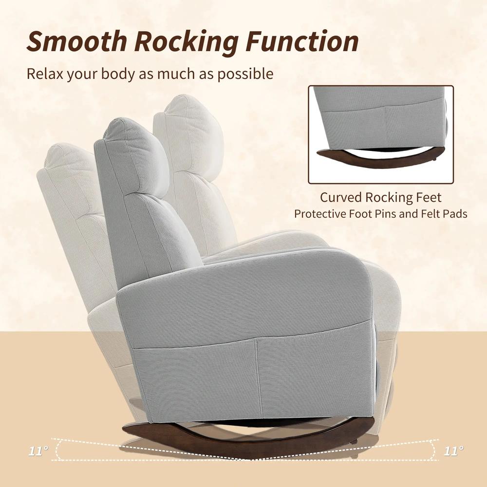 HOMCOM Corduroy Rocking Armchair Additional View 15
