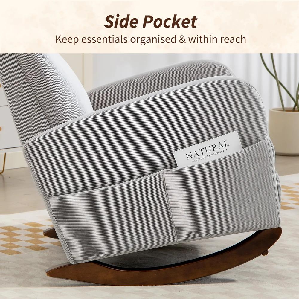 HOMCOM Corduroy Rocking Armchair Additional View 17