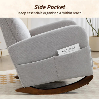 HOMCOM Corduroy Rocking Armchair Additional View 17