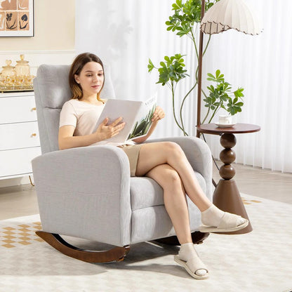 HOMCOM Corduroy Rocking Armchair Additional View 19