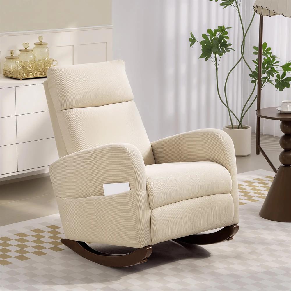 HOMCOM Corduroy Rocking Armchair Additional View 2