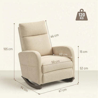 HOMCOM Corduroy Rocking Armchair Additional View 3