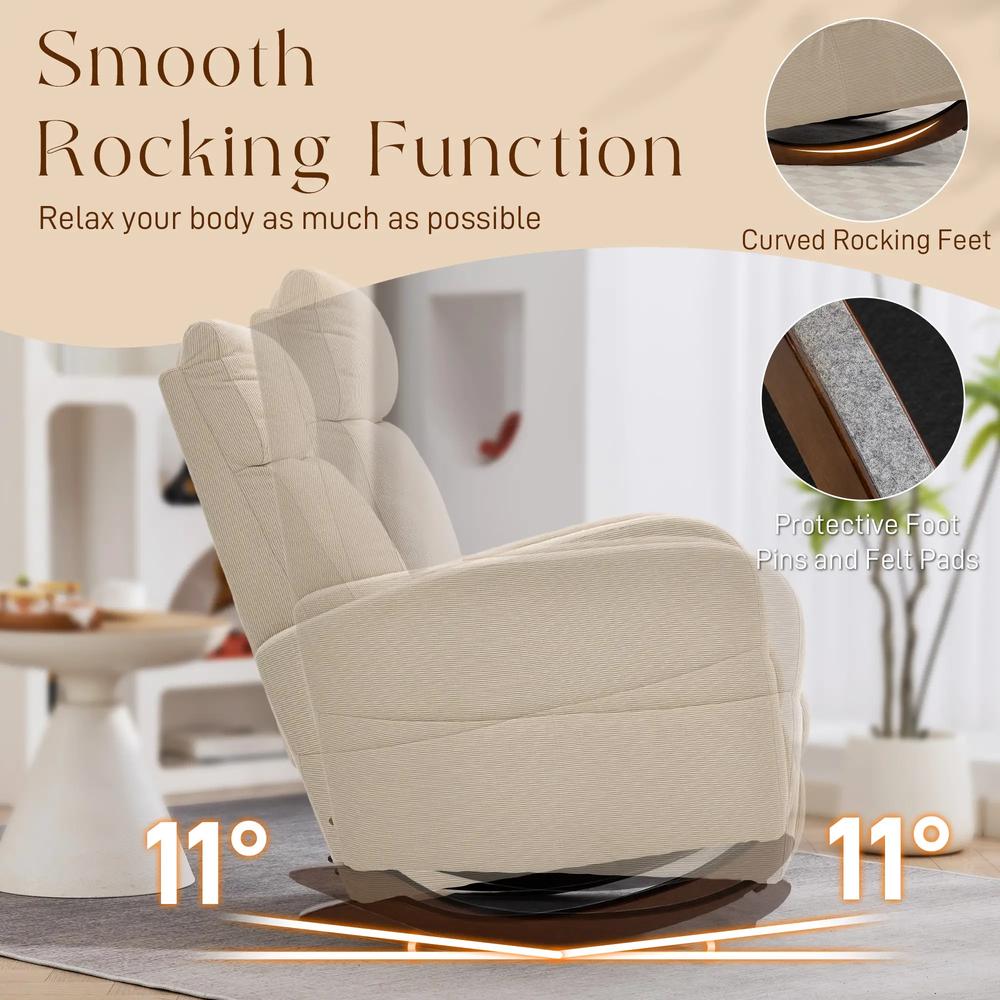 HOMCOM Corduroy Rocking Armchair Additional View 4