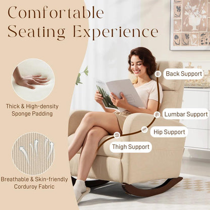 HOMCOM Corduroy Rocking Armchair Additional View 5