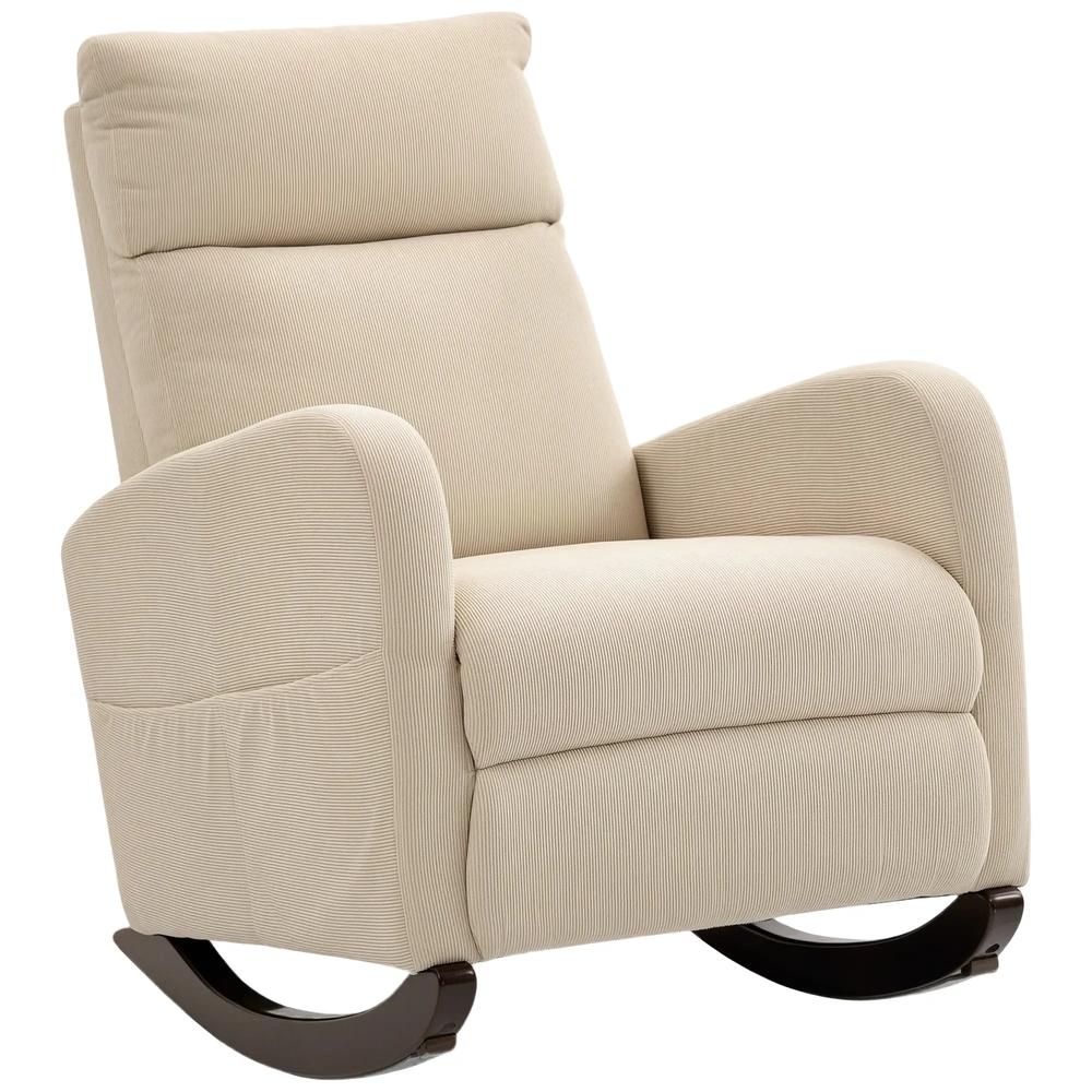 HOMCOM Corduroy Rocking Armchair