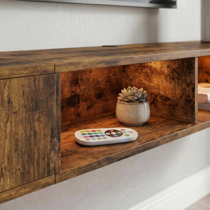 HOMCOM Wall Mounted TV Stand with RGB LED Lights, Floating Entertainment Centre for 75 Inch TV Additional View 27