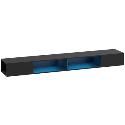HOMCOM Wall Mounted TV Stand with RGB LED Lights, Floating Entertainment Centre for 75 Inch TV