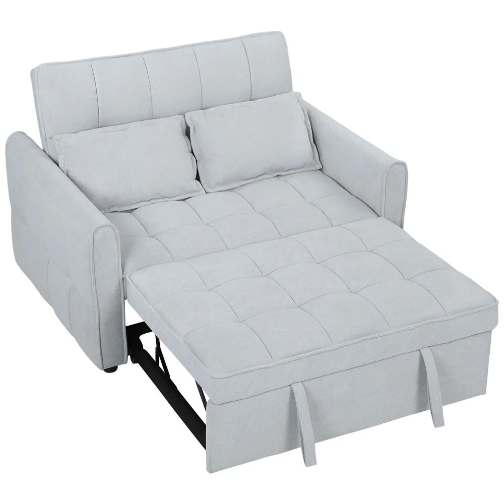 HOMCOM 2 Seater Sofa Bed, 3-in-1 Convertible Sleeper Sofa with Click-clack Adjustable Backrest and 2 Pillows Additional View 15