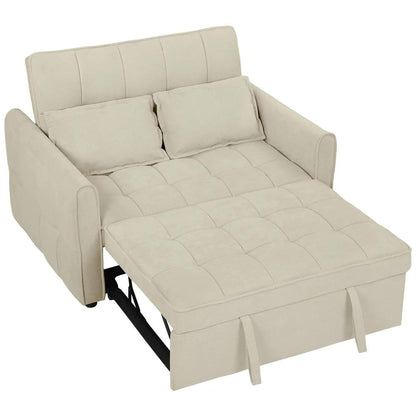 HOMCOM 2 Seater Sofa Bed, 3-in-1 Convertible Sleeper Sofa with Click-clack Adjustable Backrest and 2 Pillows Additional View 26
