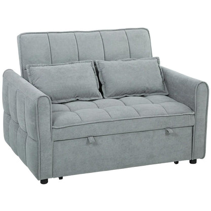 HOMCOM 2 Seater Sofa Bed, 3-in-1 Convertible Sleeper Sofa with Click-clack Adjustable Backrest and 2 Pillows Additional View 27